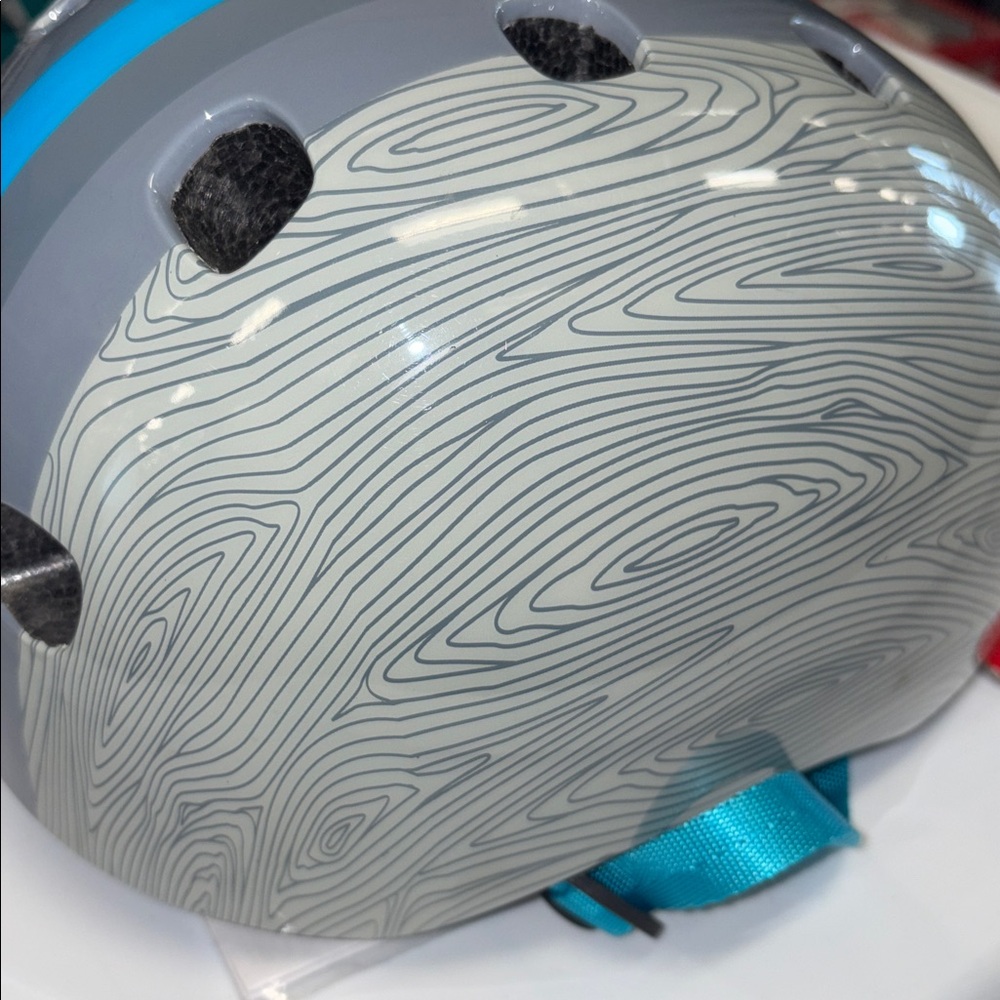 NEW Schwinn Burst Helmet - Gray Shell with Bright Blue Stripe EASY ADJUST - Picture 3 of 6